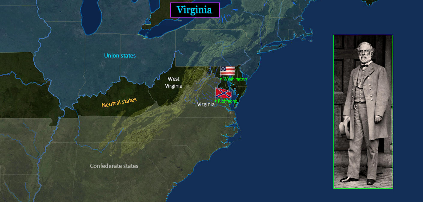 West Virginia, 1861 map